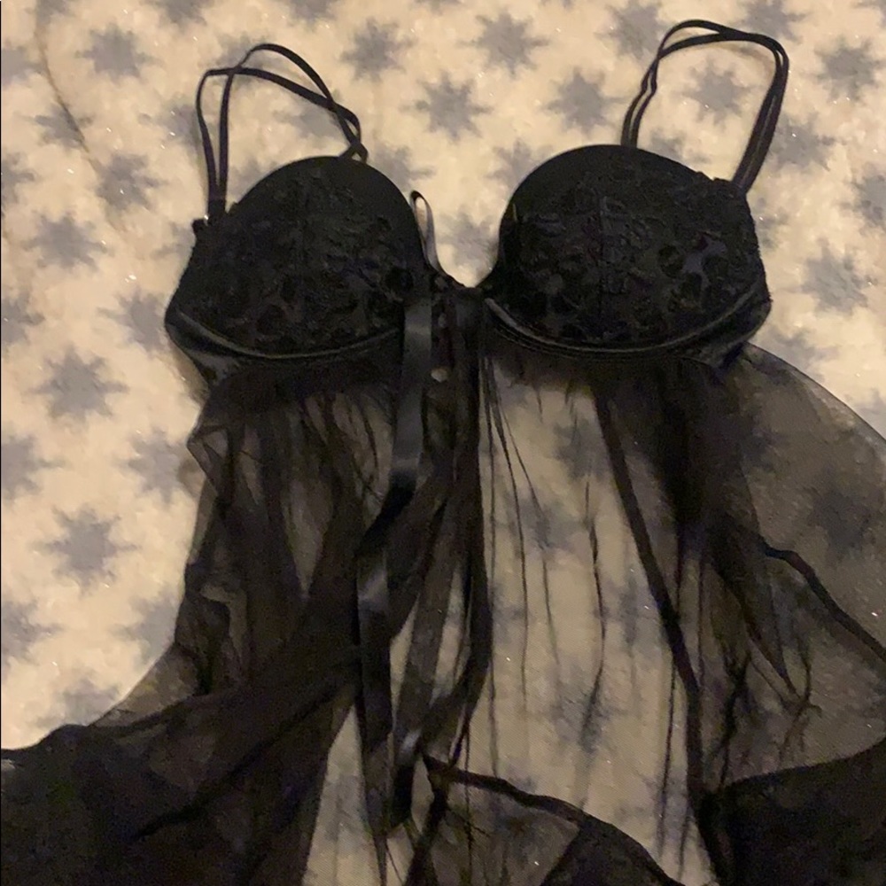 Victoria’s Secret sexy black baby doll lingerie